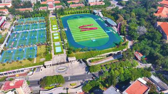 厦门大学校园航拍风景风光高校学校思明区