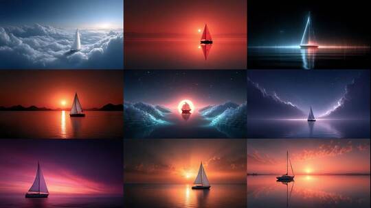 帆船逐梦光影海天一色(前118S为快速预览)