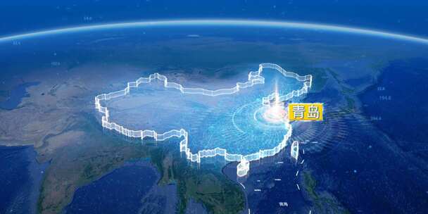 地球俯冲定位地图辐射中国青岛