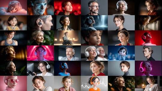 耳机里的多彩人生(前93S为快速预览)高清在线视频素材下载