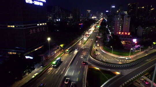 粤港澳大湾区珠海夜景城市风光航拍