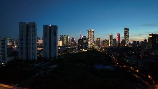 北外滩建筑夜景视频素材模板下载