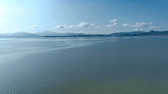 深圳天际线航拍深圳湾大全景