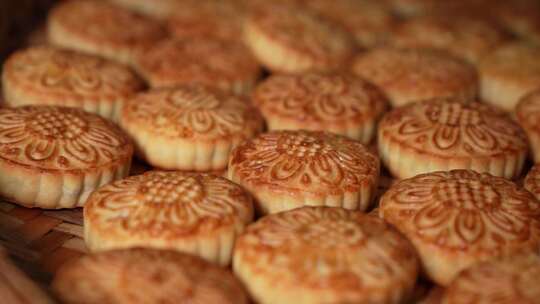 中秋月饼特写烘焙月饼月饼制作