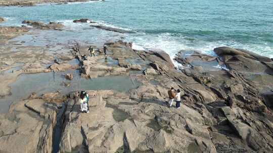 青岛大海航拍风光