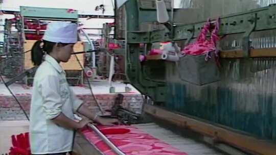 80年代 90年代 毛毯厂 乡镇企业视频素材模板下载
