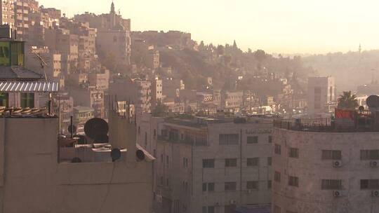 安曼约旦的高角度早晨天际线景观