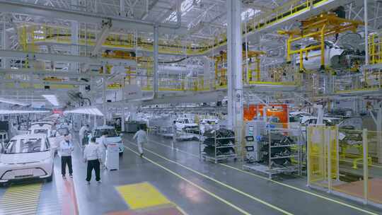 电动汽车工业工厂车间 自动化生产