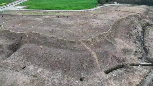 航拍四川广汉三星堆遗址考古发掘