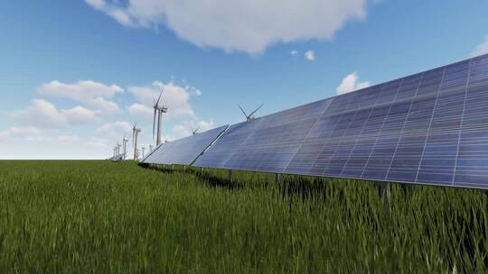 绿色能源清洁能源太阳能发电视频
