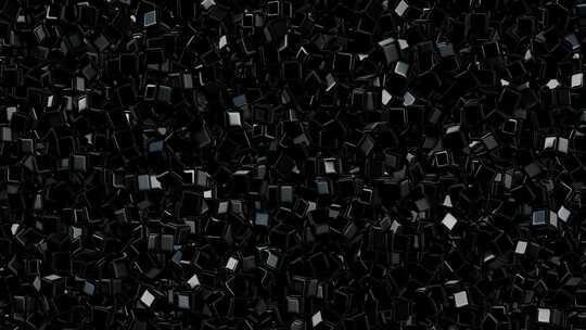一百万个完全旋转的黑色立方体，独家，3D