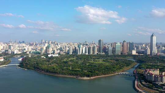 4K航拍海南省海口市万绿园城市空镜视频素材模板下载