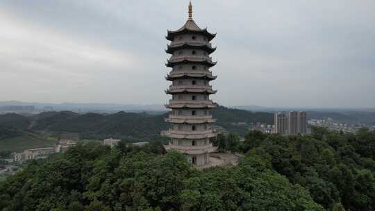 江西宜春禅都文化博览园崇圣禅寺航拍