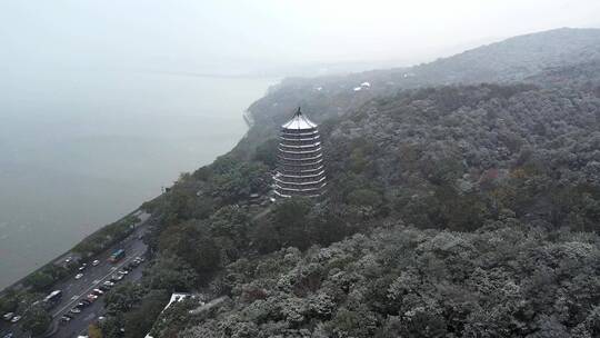 杭州六和塔雪景视频素材模板下载