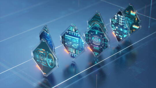 原创商用AE模板科技大数据模块晶体展示