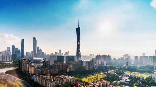 【4K可商用】北上广深一线城市发展延时航拍