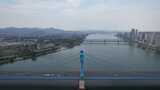 湖北襄阳城市风光城市建设航拍高清在线视频素材下载