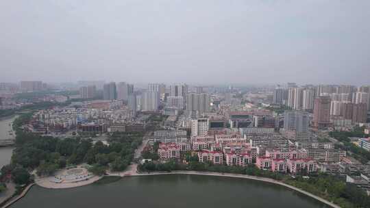 河北沧州城市大景航拍