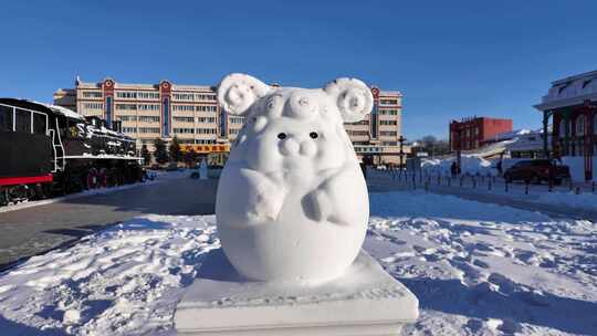 十二生肖雪雕《未羊》