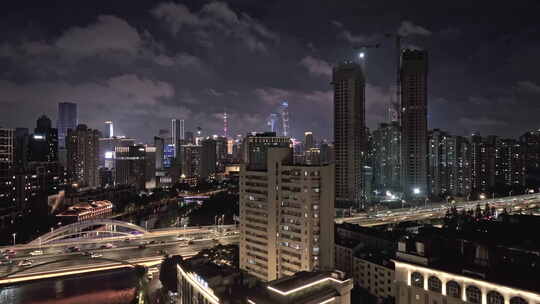 4K上海陆家嘴夜景航拍