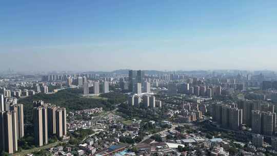 航拍江门大景江门城市建设