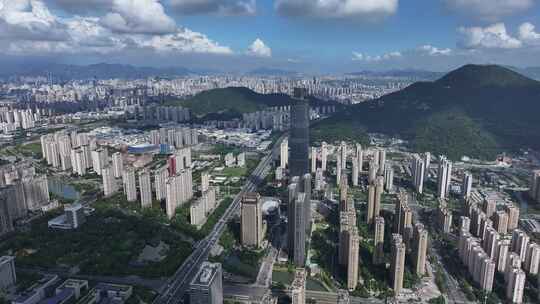 城市建筑群空中全景