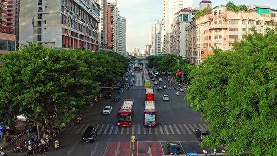 广西南宁城市公交BRT道路航拍