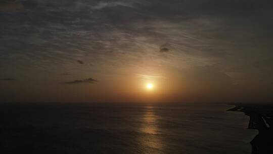 海上夕阳4K航拍原素材