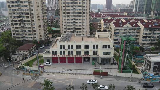 上海普陀区消防4K航拍原素材视频素材模板下载