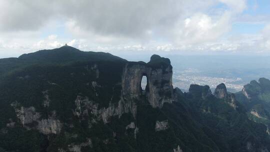 湖南张家界天门山5A景区航拍