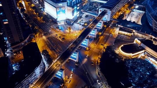 虹口足球场夜景延时航拍