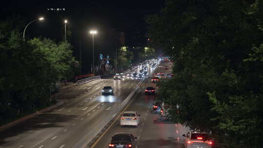 城市街道车流夜景视频素材模板下载