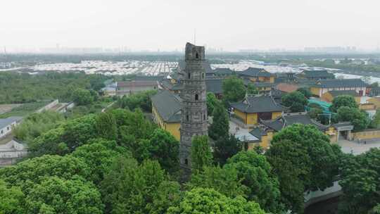 上海青龙古寺上海青浦区寺庙航拍