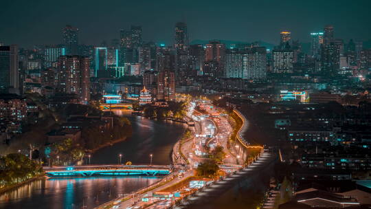 南京_秦淮河_内环西线_夜景延时