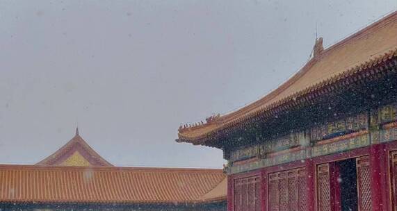故宫宫殿大雪