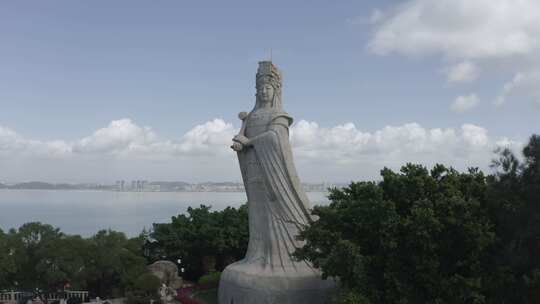 湄洲妈祖湄洲岛风景海上石雕像