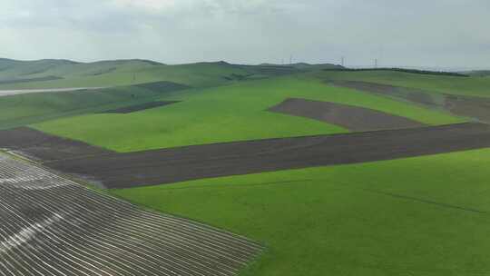 航拍丘陵山地垦区农田黑土地视频素材模板下载