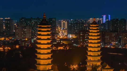 太原永祚寺夜景延时