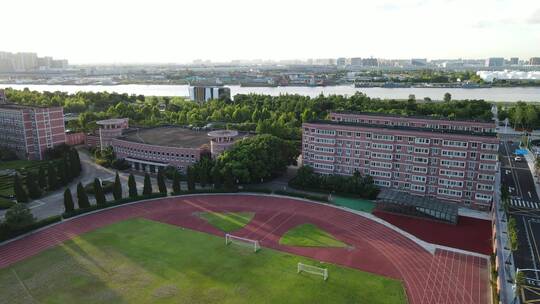 宁波国家高新区外语学校 体育运动学校航拍