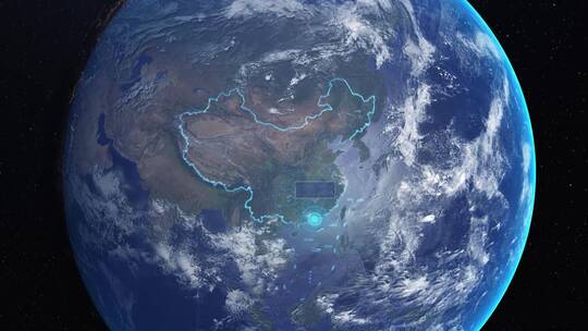 深圳市-地球俯冲到区位地图