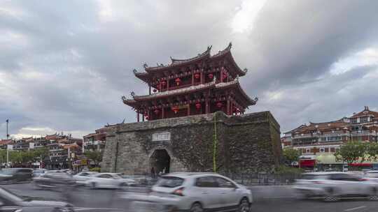 福建泉州朝天门古建筑日转夜延时