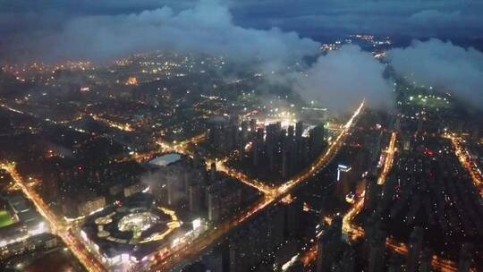 城市风景航拍，世界级的夜景净收眼底