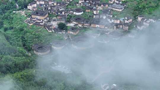 航拍初溪土楼 福州土楼
