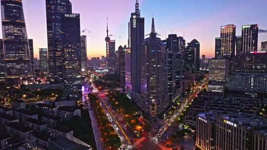 上海浦东夜景 世纪大道夜景