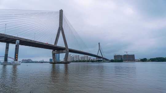 4k广州番禺大桥日落延时视频素材模板下载