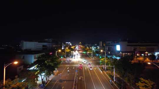 山东蓬莱城市夜景灯光航拍视频素材模板下载