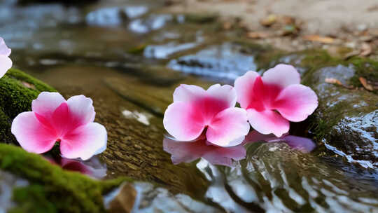 唯美意境 落花流水