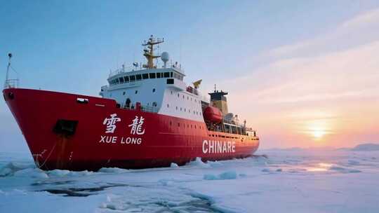 合集-破冰船在冰海航行极地科考