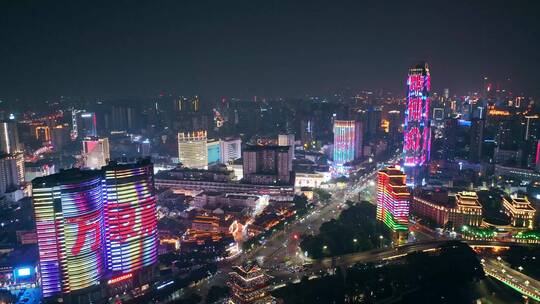 广西南宁城市夜景航拍