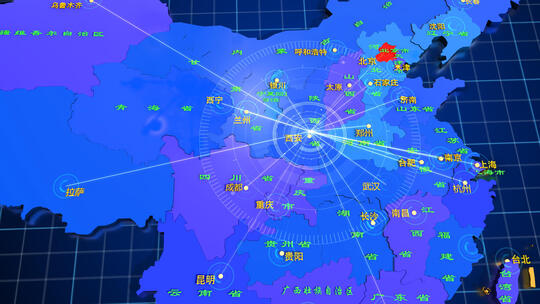 三维中国地图全国辐射模板
